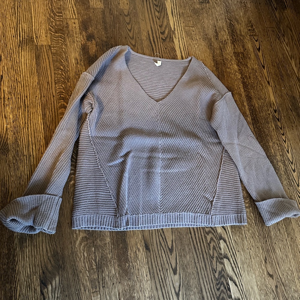 light purple v neck sweater
